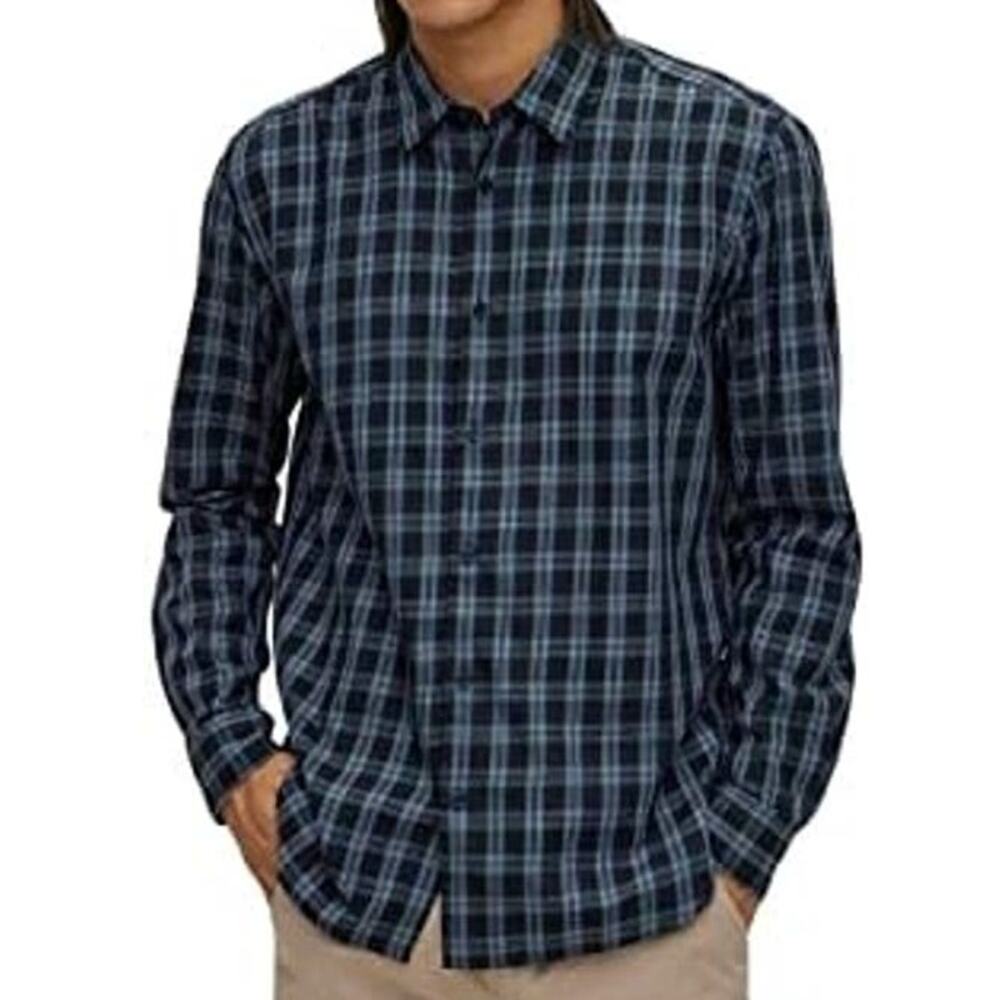 Boss NWT Liam Men's Regular Fit Cotton Twill Check Shirt Size S Button Front